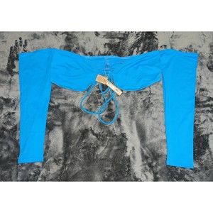 3X Skims Recycled Swim Long Sleeve Bikini Top Turquoise Style TP-LSL-2791